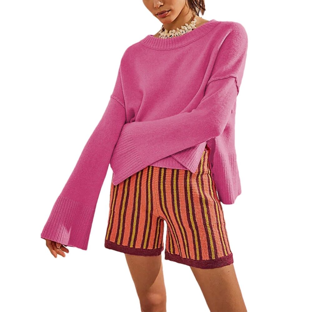 Oversized Cropped Sweater, Small, 6K-191T008